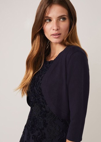 Phase Eight Elisha Occasion Bolero Knitwear Navy Canada | GFCNWI-372